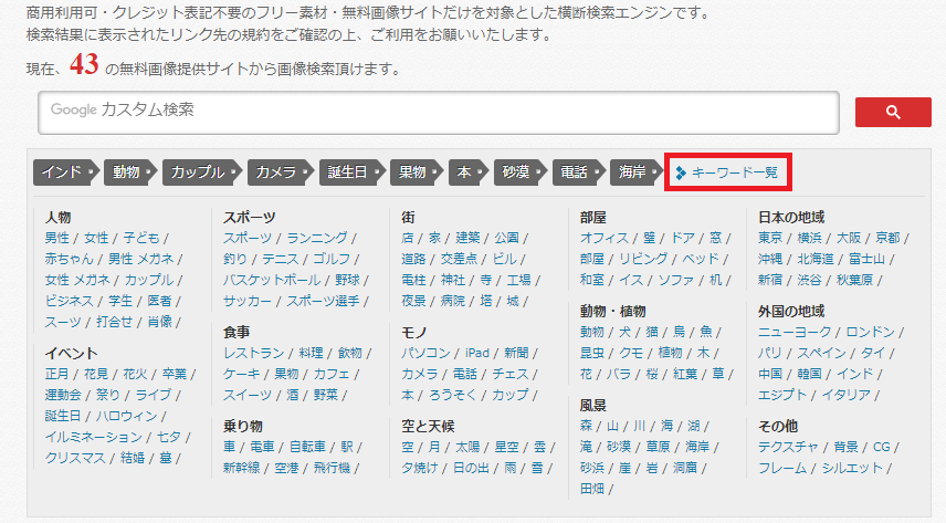 商用利用も可能なフリー素材がまとめて検索できる タダピク の使い方